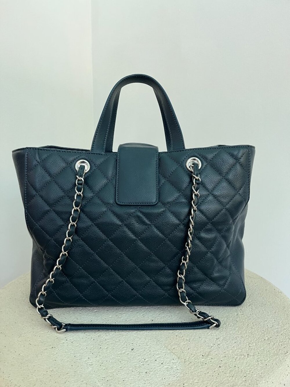 CHANEL Large Navy Shopping Bag, - Picture 2 of 9